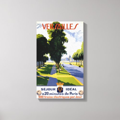 Versailles Vintage Travel Poster Restored Canvas Print