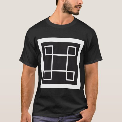 Versatile Abstract Design Tee black and white T_Shirt