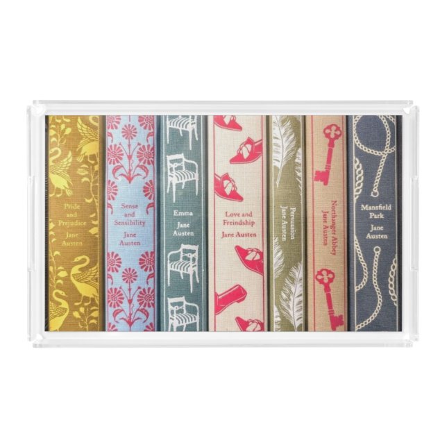Versatile acrylic tray with Jane Austen's novels (Front)