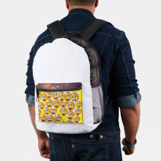 Versatile backpack with a unique emoji pocket