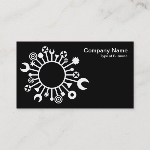 Versatile Circle _ White on Black Business Card