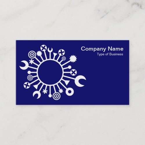 Versatile Circle _ White on Deep Navy Business Card