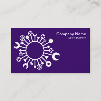Versatile Circle - White on Deep Purple Business Card
