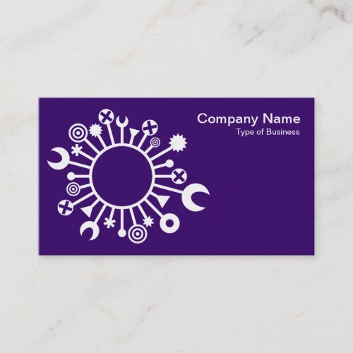 Versatile Circle _ White on Deep Purple Business Card