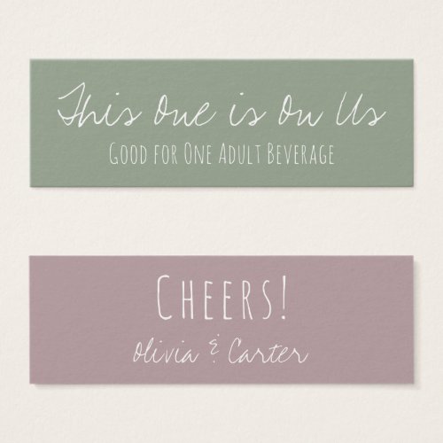 Versatile Drink Tickets in Dusty Rose and Green