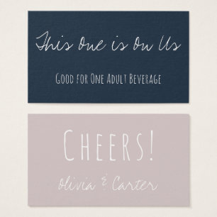 Versatile Drink Tickets in Navy Blue & Mauve