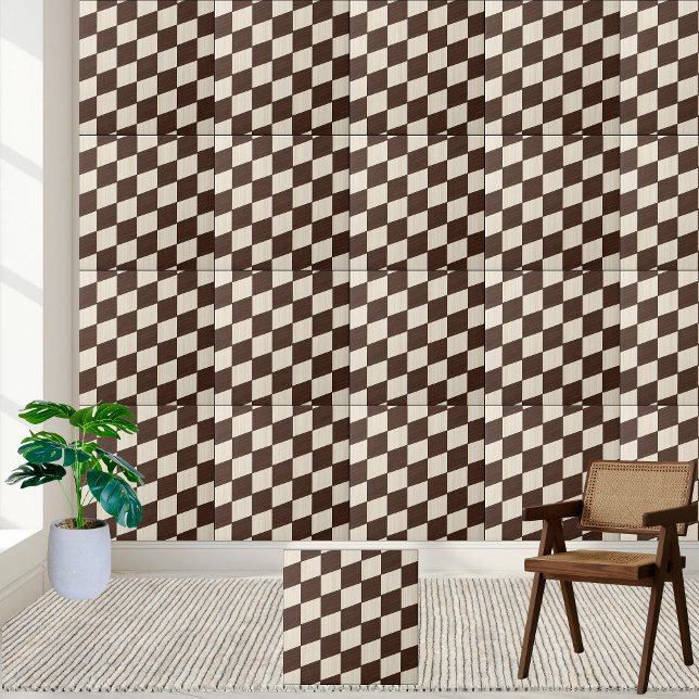 Versatile Geometric Brown and White Checkered Tile (Versatile Geometric Brown and White Checkered Tile)