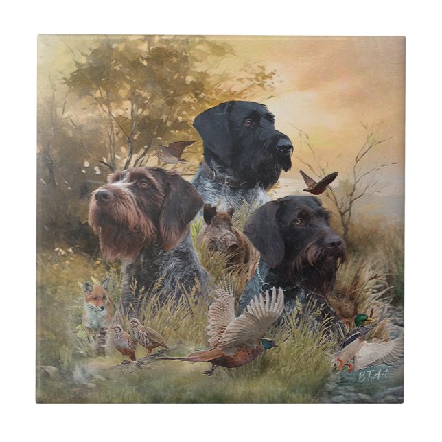 Versatile Hunting Dogs Ceramic Tile (Front)
