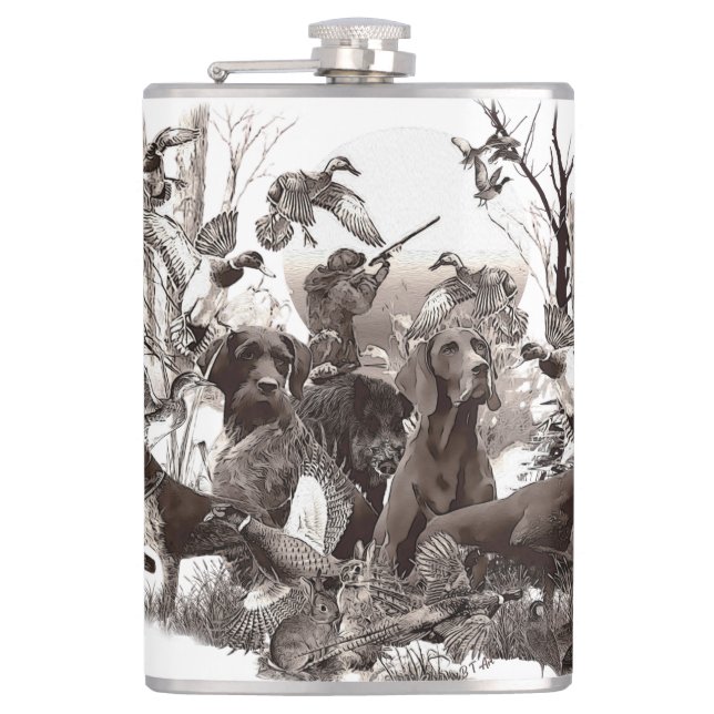 Versatile Hunting Dogs Flask (Front)