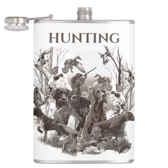 Versatile Hunting Dogs Flask (Opened)