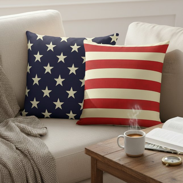 Versatile Patriotism: Stars & Stripes Reversible  Throw Pillow (Versatile Patriotism: Stars & Stripes Reversible Throw Pillow)