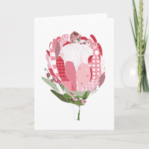 Versatile Protea Applique announcement blank card