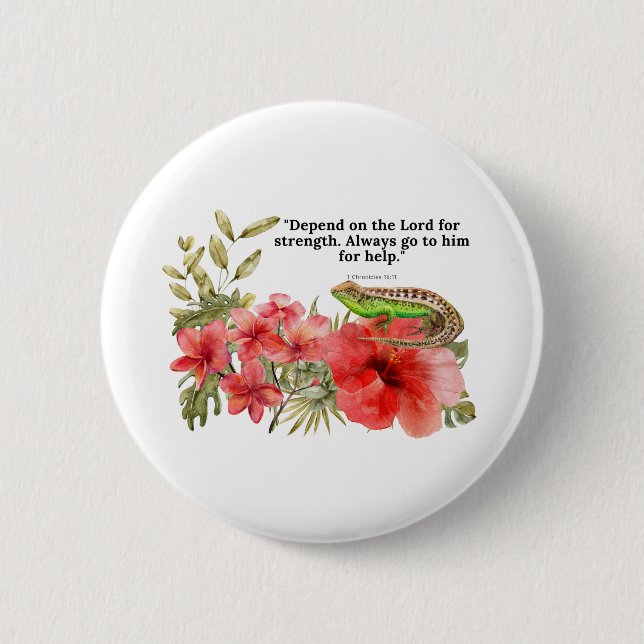 verse from the bible with watercolor illustrations button (Front)