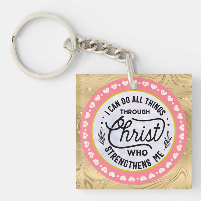 Verse  I can do all things through Christ     Keychain (Front)