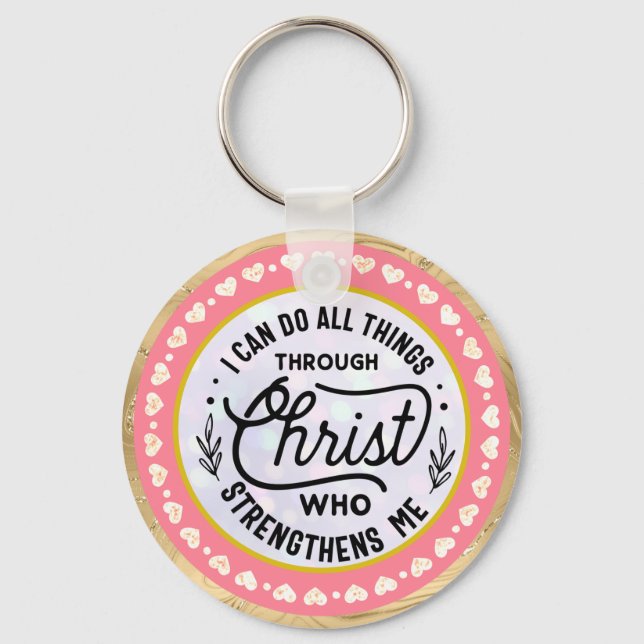 Verse  I can do all things through Christ     Keychain (Front)
