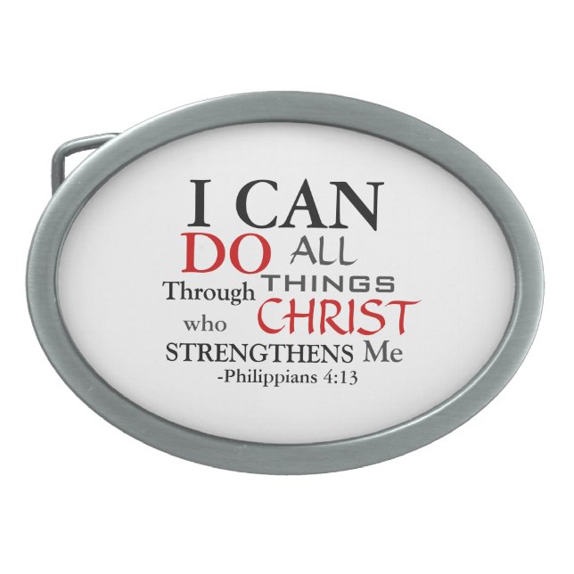 Verse PHILIPPIANS 4:13 Belt Buckle (Front)