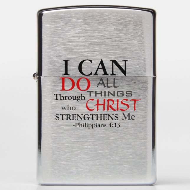 Verse PHILIPPIANS 4:13 Zippo Lighter (Front)