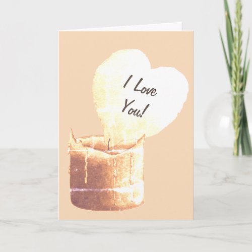 versed romantic red heart shaped flame candle love card