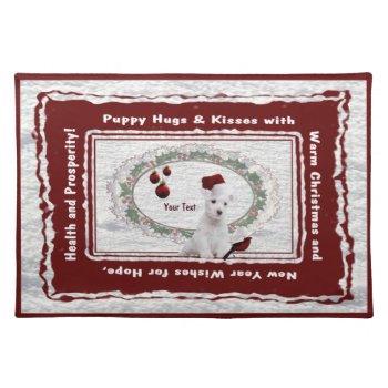 Version Two Of Our Westie Puppy Cotton Place Mat by 4westies at Zazzle
