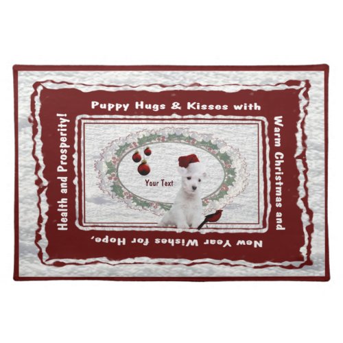 Version Two of Our Westie Puppy Cotton Place Mat