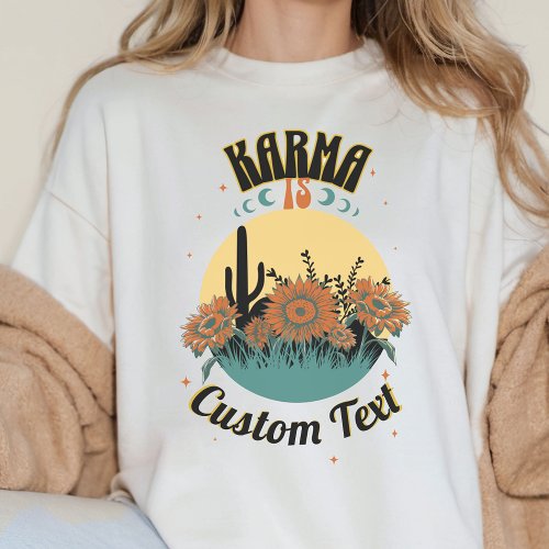 VERSIONS Karma Is Custom Vintage Desert Sunflower  T_Shirt