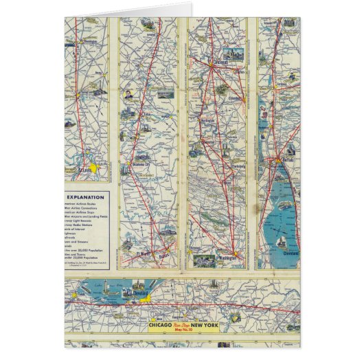 Verso American Airlines system map Cards (Front)