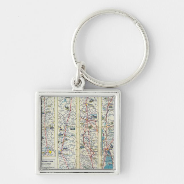 Verso American Airlines system map Keychain (Front)