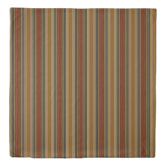 Vert/Stripes Golds Brown Patterned Duvet Cover Set