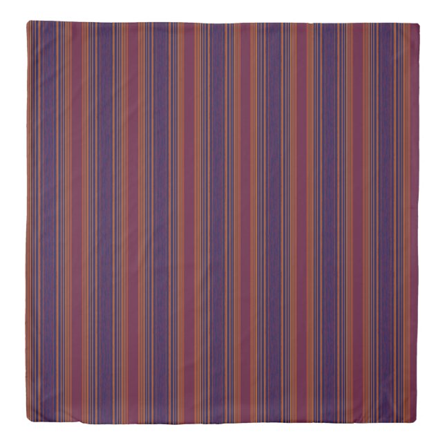 Vert/Stripes Reds Blues Modern Duvet Cover Set (Front)