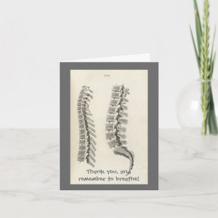 Vertebrae Drawing Letterpress Thank You Card