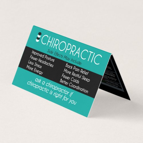 Vertebral Subluxation Chart Chiropractor Folded Business Card
