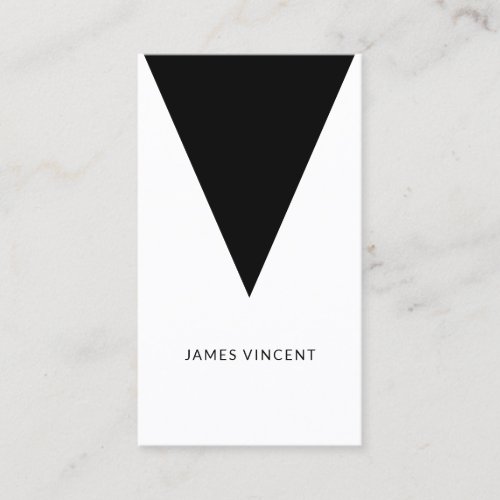 Vertex Modern Geometric Black and White Business Card