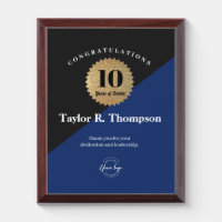 Vertical 10 Year Work anniversary Gold blue Black