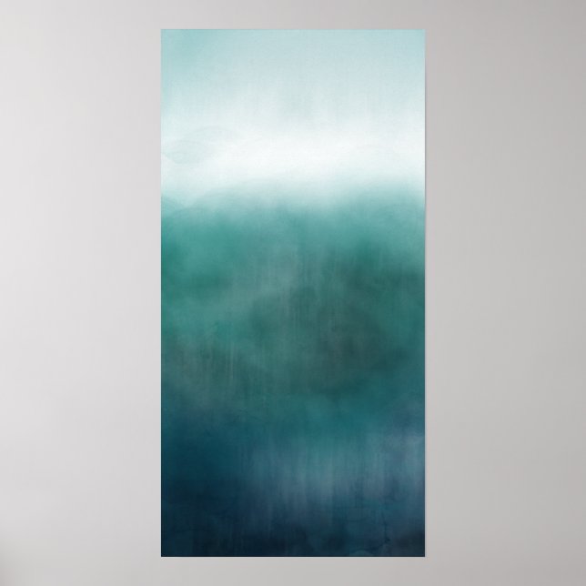 Vertical Abstract Seascape Modern Abstract Art Poster (Front)