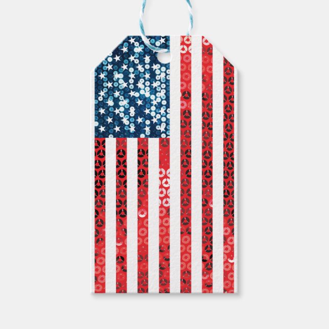 vertical american flag gift tags (Front)