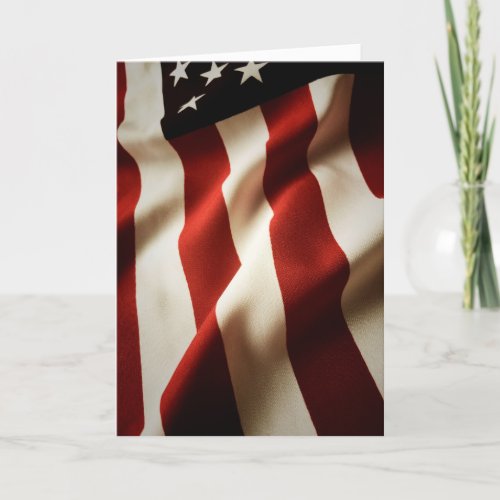Vertical American flag Holiday Card