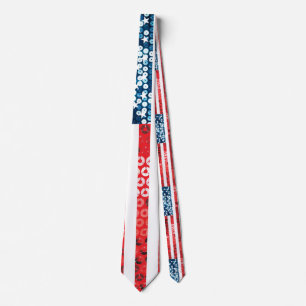 vertical american flag neck tie
