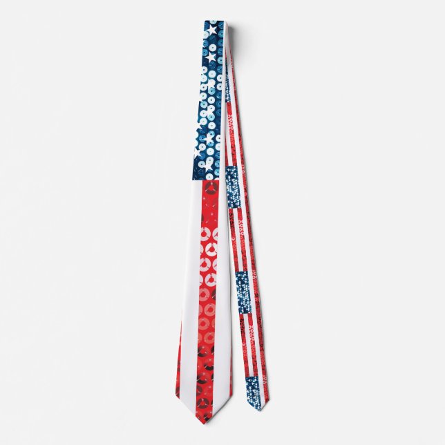 vertical american flag neck tie (Front)