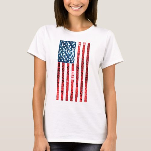 vertical american flag T_Shirt