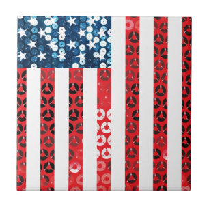 vertical american flag tile