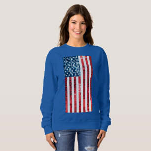vertical american flag womens sweatshirt