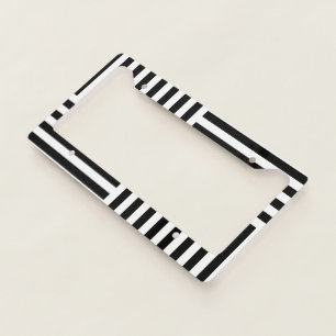 Vertical And Horizontal Stripes License Plate Frame