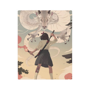 Vertical anime girls 11" x14" Metal Wall Art