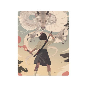 Vertical anime girls 8"x 10" Metal Wall Art