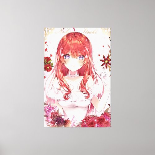 vertical anime girls Premium Wrapped Canvas Gloss