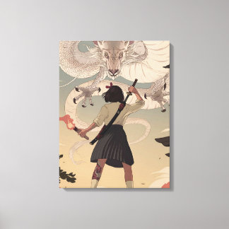 Vertical anime girls Premium Wrapped Canvas(Gloss) Canvas Print