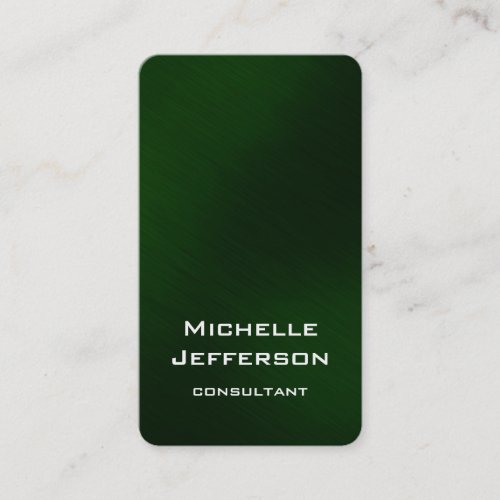 Vertical Artistic Green Color Stylish Trendy Business Card