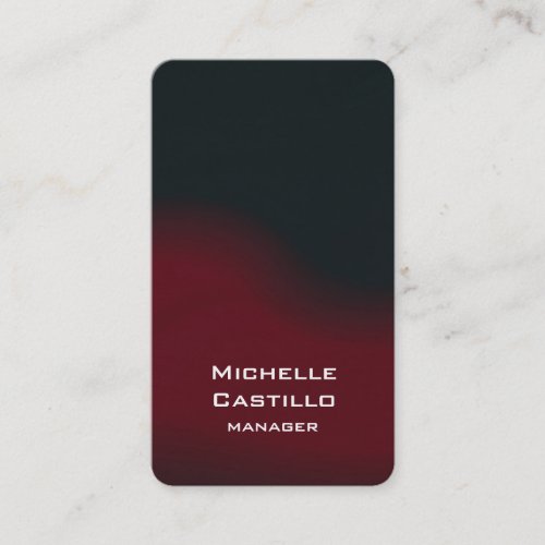 Vertical Artistic Red Black Unique Design Business Card