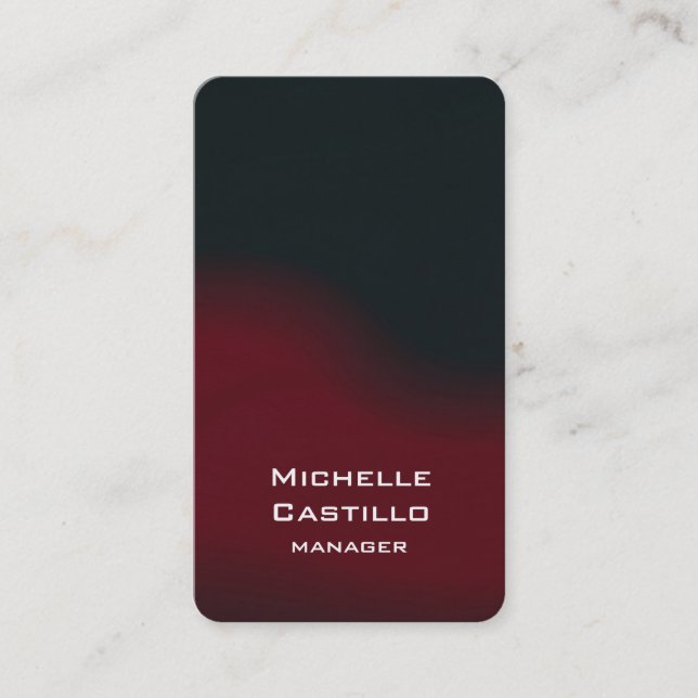 Vertical Artistic Red Black Unique Design Business Card (Front)