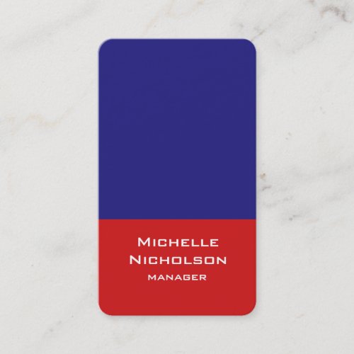 Vertical Artistic Red Blue Unique Design Business Card